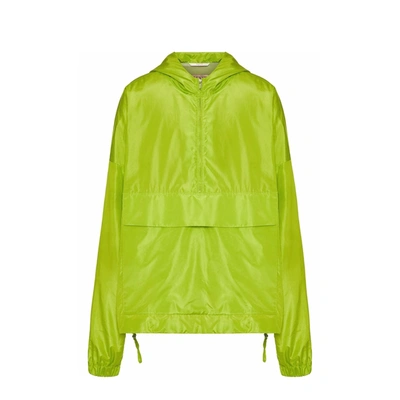 Shop Valentino Oversized Anorak Neon Jacket In Green