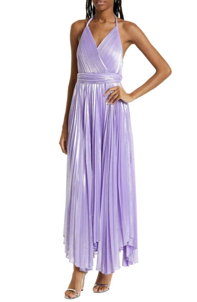 Shop Alice And Olivia Arista Pleated Maxi Dress In Solstice