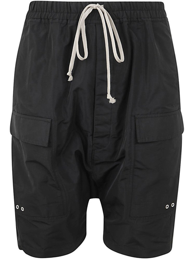 Shop Rick Owens Elasticated Drawstring Waistband Shorts In Black