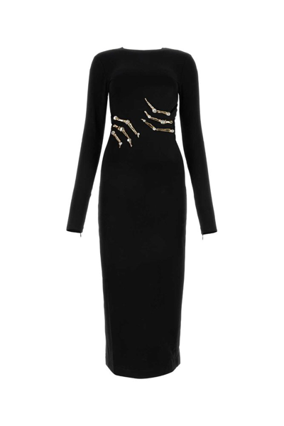 Shop Area Claw Embellished Midi Dress In Black