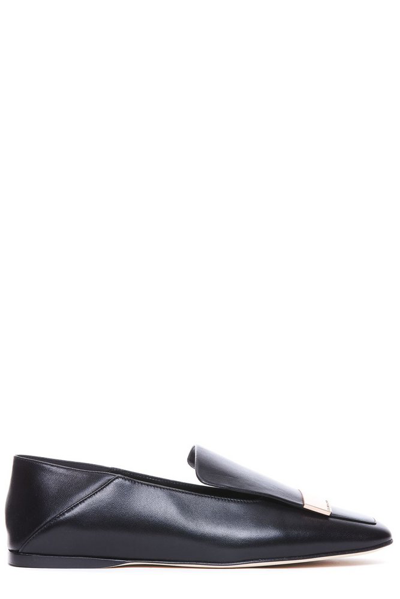 Shop Sergio Rossi Sr1 Logo Flat Loafers In Black