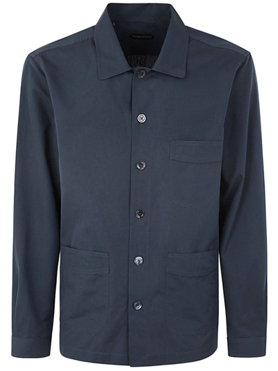 Shop Tom Ford Buttoned Long In Blue