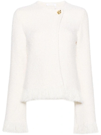 Shop Chloé Wool And Silk Blend Jacket In White