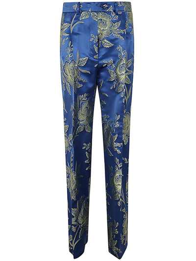 Shop Etro Floral Patterned High Waist Pants In Multi