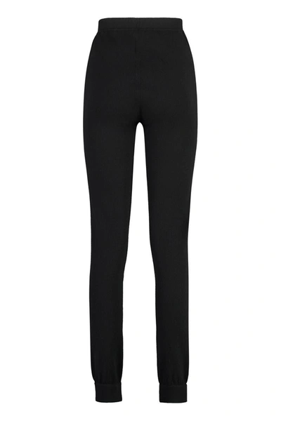 Saint Laurent Cuffed Hem Cashmere Trousers In Black