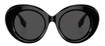 Shop Burberry 0be4370u Margot 300187 Round Sunglasses In Grey