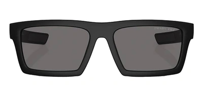 Shop Prada 0ps 02zsu 1bo02g Flattop Polarized Sunglasses In Grey