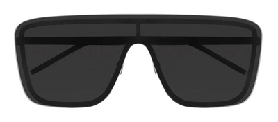 Shop Saint Laurent Mask Sl 364 002 Shield Sunglasses In Grey