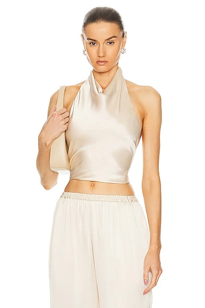 Shop Matteau Satin Scarf Blouse Top In Ivory