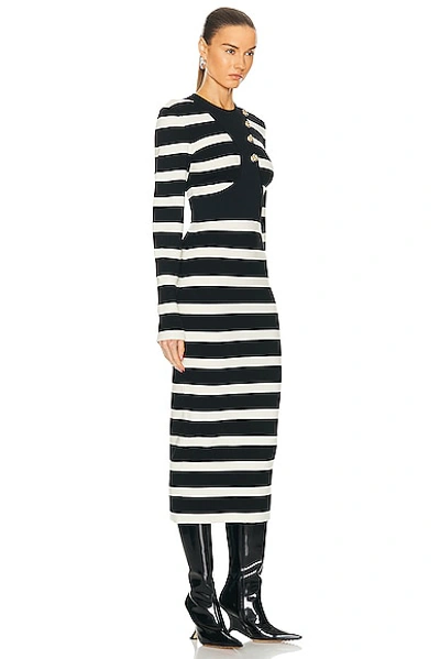 Shop Alexander Mcqueen Harness Pencil Dress In Black & Ivory