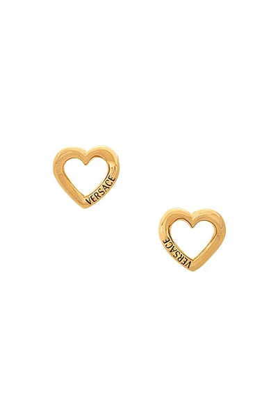 Shop Versace Circle Earrings In Gold