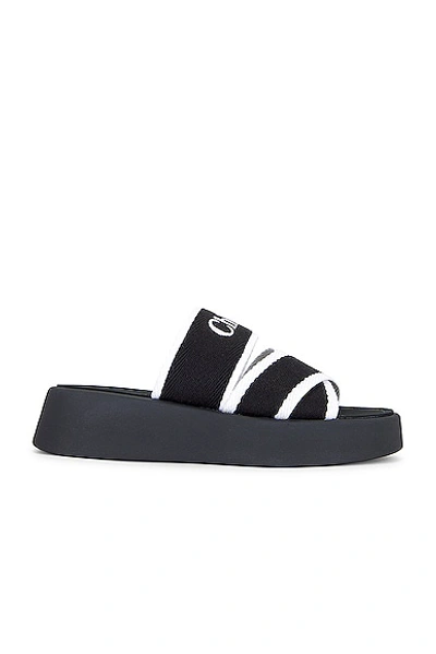 Chloé Mila Crossover-strap Slides In Black