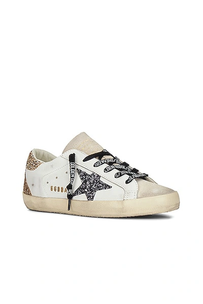 Shop Golden Goose Super Star Leather Sneaker In Optic White  Seed Pearl  Black & Gold