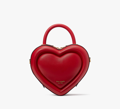 Shop Kate Spade Pitter Patter 3d Heart Crossbody In Perfect Cherry