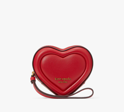 Shop Kate Spade Pitter Patter Heart Convertible Coin Purse In Perfect Cherry