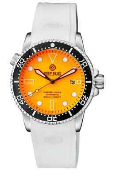 Pre-owned Deep Blue Master 1000 Ii Automatic Men's Diver Watch Orange Luminous Dial White
