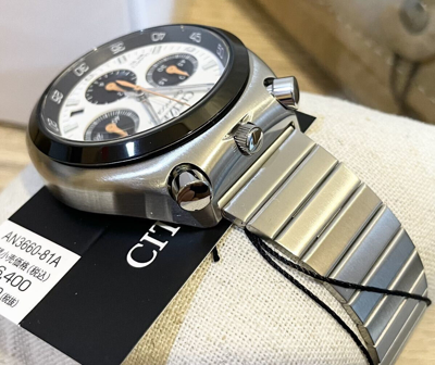 Pre-owned Citizen An3660-81a Bullhead White Dial Record Label Tsuno Chronograph Men Watch