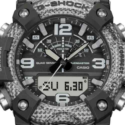 Pre-owned Casio G-shock Ggb100-8a Mudmaster X Carbon Quad Sensor Watch Army Black