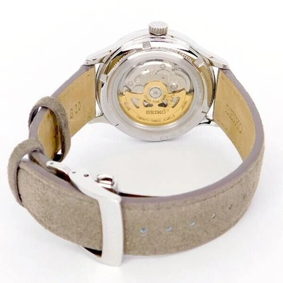 Pre-owned Seiko Presage Sary205 Mechanical Automatic Watch Men Faux Leather Brown Japan