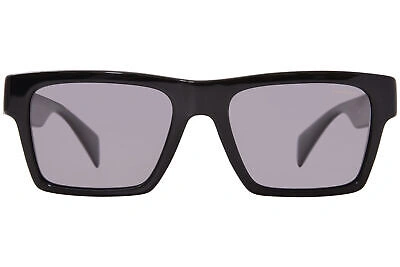 Pre-owned Versace Ve4445 Gb1/81 Sunglasses Black/polarized Dark Grey Square Shape 54mm In Gray