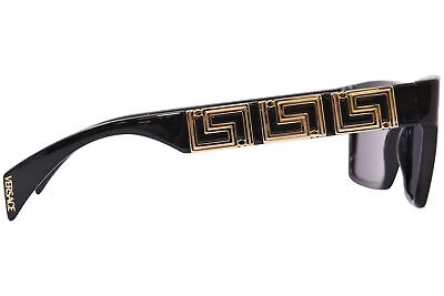 Pre-owned Versace Ve4445 Gb1/81 Sunglasses Black/polarized Dark Grey Square Shape 54mm In Gray