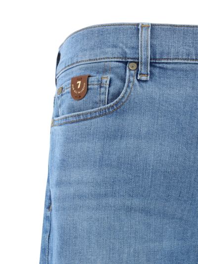 7 For All Mankind Slimmy Tapered Stretch Cotton Jeans In Light Blue