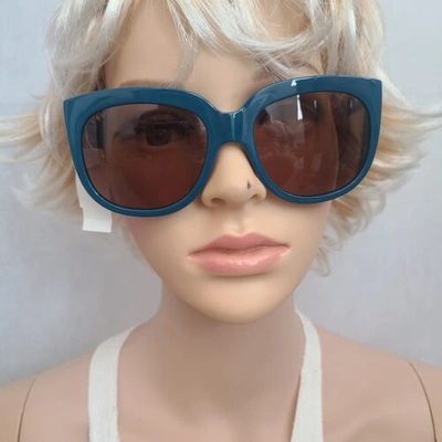 Pre-owned Gucci Gg0468s 57mm Square Sunglasses In Shiny Solid Teal In Brown