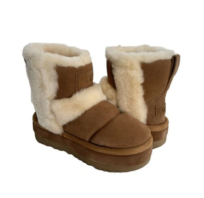 Pre-owned Ugg Classic Chillapeak Chestnut Spill Seams Platform Boots Us 7 / Eu 38 / Uk 5 In Brown