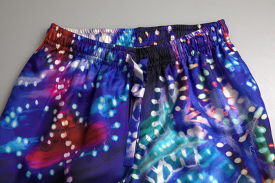 Pre-owned Dolce & Gabbana Pants Multicolor Printed Silk Men Trouser It48/w34/m Rrp 1500usd