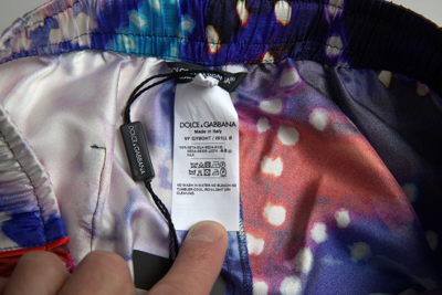 Pre-owned Dolce & Gabbana Pants Multicolor Printed Silk Men Trouser It48/w34/m Rrp 1500usd
