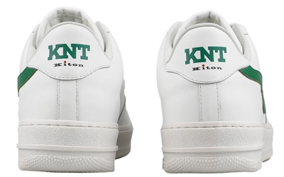 Pre-owned Knt Kiton Sneakers Shoes For Man 100% Leather Sz 7 Us 40 Eu Knsw6 In White/green