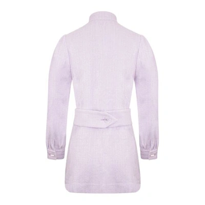Pre-owned Adiba Designer Lavender Tweed Short Coat Dress Size Xs In Purple