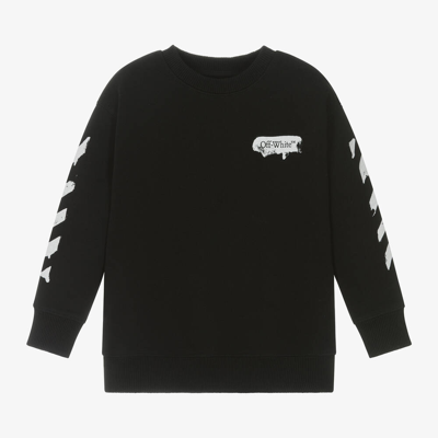 Shop Off-white Boys Black Cotton Sweatshirt