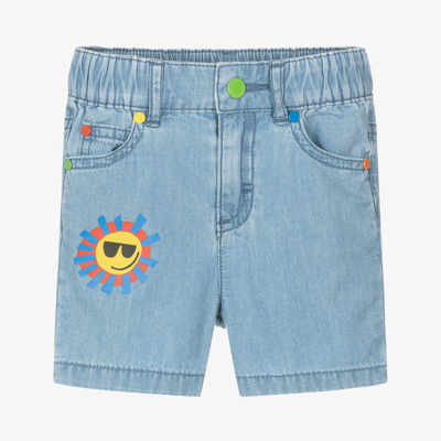 Shop Stella Mccartney Kids Baby Boys Blue Organic Cotton Shorts