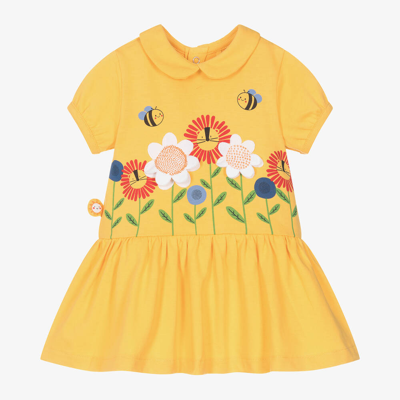 Shop Boboli Baby Girls Yellow Floral Cotton Dress