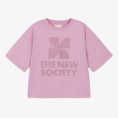 Shop The New Society Girls Purple Cotton Jersey T-shirt