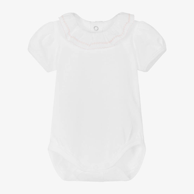 Shop Mayoral Baby Girls White Cotton Bodysuit