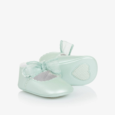 Shop Mayoral Baby Girls Green Bow Pre-walker Shoes
