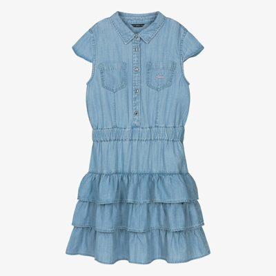Shop Guess Teen Girls Blue Chambray Dress