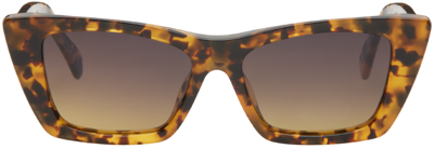 Shop Anine Bing Tortoiseshell Levi Sunglasses