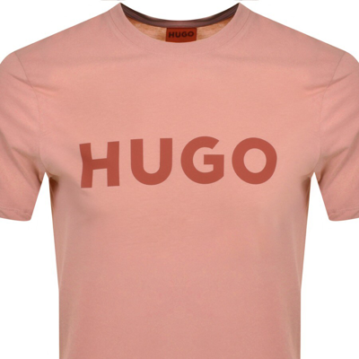 Shop Hugo Dulivio Crew Neck T Shirt Pink
