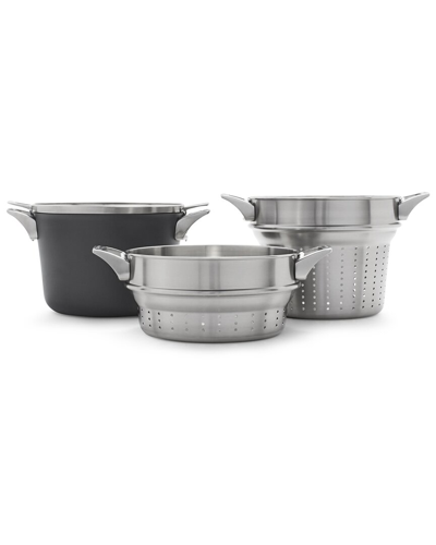 Shop Calphalon Premier Space-saving Hard-anodized Nonstick 8qt Multipot With Lid In Metallic