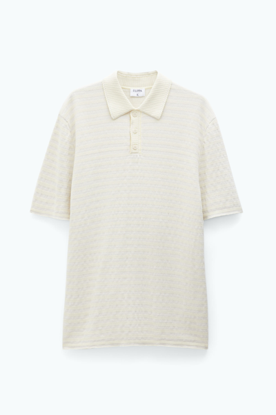 Shop Filippa K Knitted Polo Sweater In Yellow
