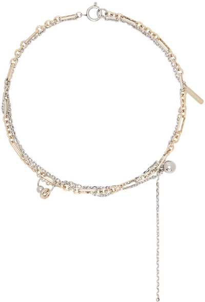 Shop Justine Clenquet Gold & Silver Rachel Necklace In Gold/pallad