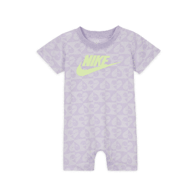 Shop Nike Sweet Swoosh Baby (0-9m) Romper In Purple