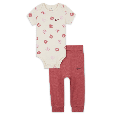 Shop Nike Baby (0-9m) 2-piece Printed Bodysuit Set In Brown