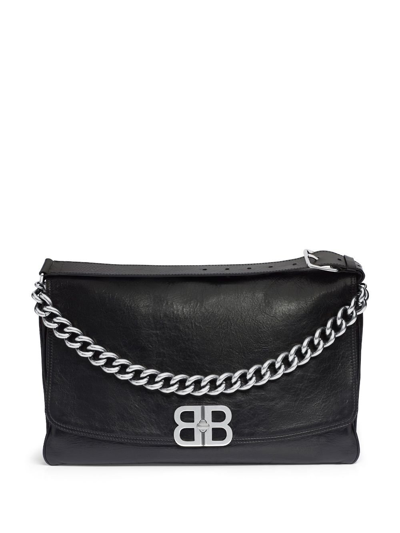 Shop Balenciaga Black Bb Soft Large Shoulder Bag