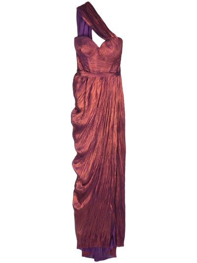 Shop Maria Lucia Hohan Blue Claudine Pleated Silk Gown - Women's - Silk/spandex/elastane/nylon In Purple