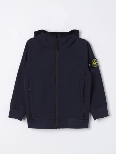 Shop Stone Island Junior Jacket  Kids Color Blue