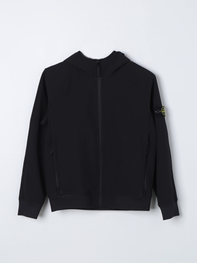 Shop Stone Island Junior Jacket  Kids Color Black